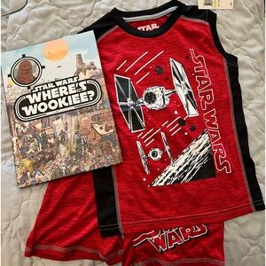 NWT Star Wars Tank & Shorts Set & Where's Wookiee Book Set - Size 4